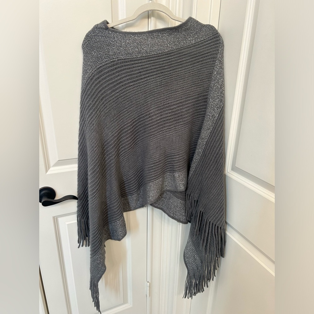 Soft and shimmery silver poncho
